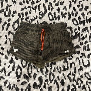 Under Armour Striped Shorts with Orange Accent Rare Bull Edition